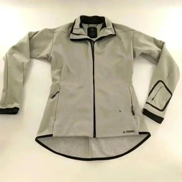 adidas Jackets & Blazers - Adidas Terrex Jacket Light Gray Climaheat Ultimate Fleece Womens Size M flawed